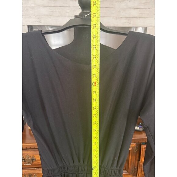 Splendid Black Long Sleeves Crew Neck Crop Jumpsuit Women Size Small - Picture 4 of 7